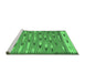 Sideview of Machine Washable Abstract Emerald Green Contemporary Area Rugs, wshcon2954emgrn