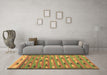 Machine Washable Abstract Brown Contemporary Rug in a Living Room,, wshcon2954brn