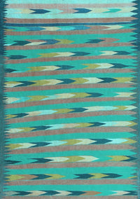 Abstract Light Blue Contemporary Rug, con2954lblu