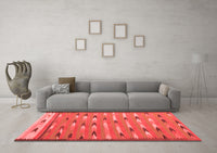 Machine Washable Abstract Red Contemporary Rug, wshcon2954red