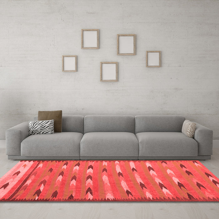 Contemporary Red Washable Rugs