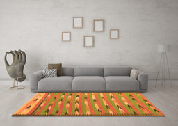 Machine Washable Abstract Orange Contemporary Area Rugs in a Living Room, wshcon2954org