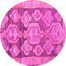 Round Oriental Pink Traditional Rug, con2955pnk