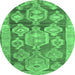 Round Oriental Emerald Green Traditional Rug, con2955emgrn