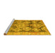 Sideview of Machine Washable Oriental Yellow Traditional Rug, wshcon2955yw