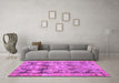 Machine Washable Oriental Purple Traditional Area Rugs in a Living Room, wshcon2955pur