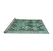 Sideview of Machine Washable Oriental Light Blue Traditional Rug, wshcon2955lblu