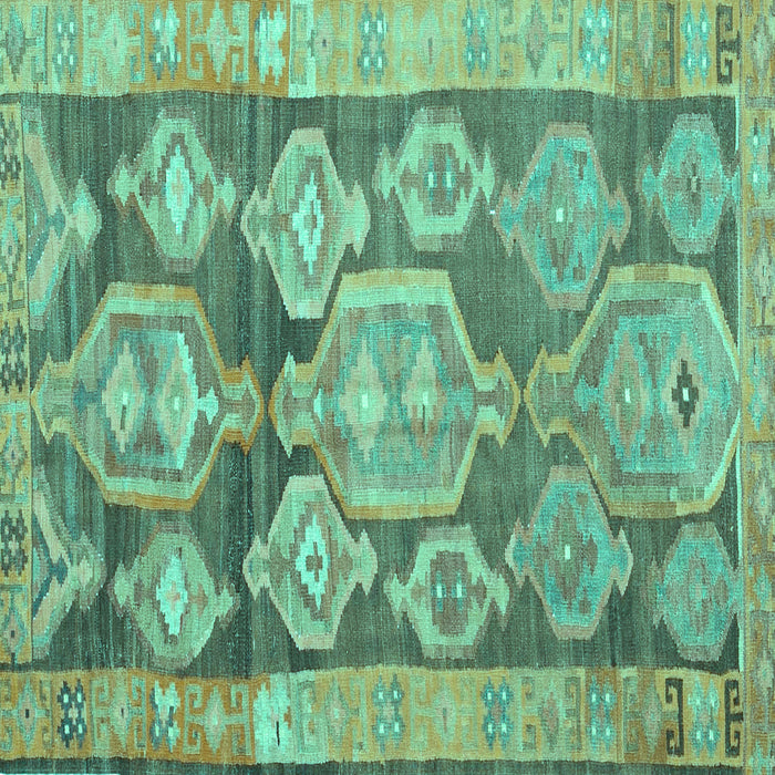 Square Oriental Turquoise Traditional Rug, con2955turq