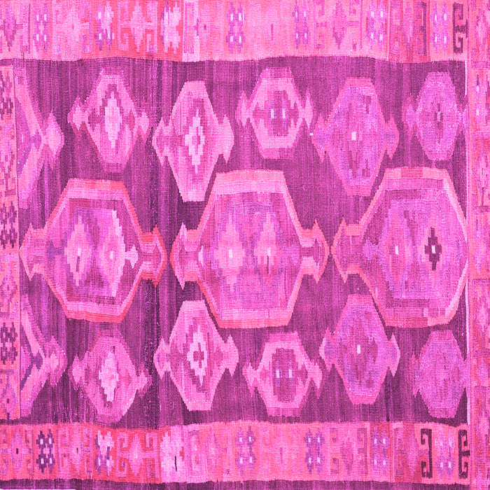 Square Machine Washable Oriental Pink Traditional Rug, wshcon2955pnk