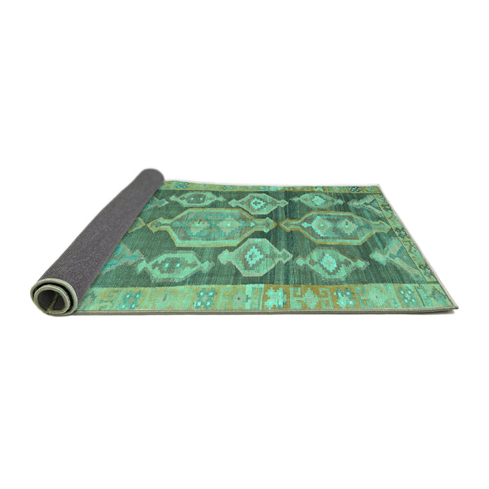 Sideview of Oriental Turquoise Traditional Rug, con2955turq