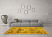 Machine Washable Oriental Yellow Traditional Rug in a Living Room, wshcon2955yw