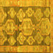 Square Machine Washable Oriental Yellow Traditional Rug, wshcon2955yw