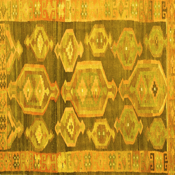 Square Oriental Yellow Traditional Rug, con2955yw