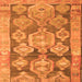 Round Machine Washable Oriental Orange Traditional Area Rugs, wshcon2955org