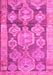 Machine Washable Oriental Pink Traditional Rug, wshcon2955pnk