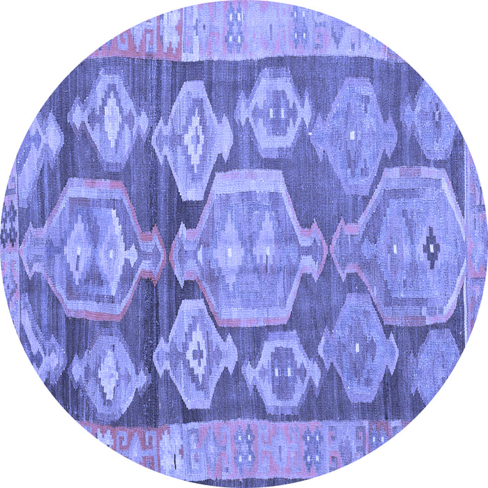 Round Oriental Blue Traditional Rug, con2955blu