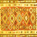 Square Machine Washable Oriental Yellow Traditional Rug, wshcon2956yw