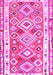 Machine Washable Oriental Pink Traditional Rug, wshcon2956pnk