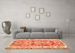 Machine Washable Oriental Orange Traditional Area Rugs in a Living Room, wshcon2956org