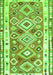 Serging Thickness of Machine Washable Oriental Green Traditional Area Rugs, wshcon2956grn