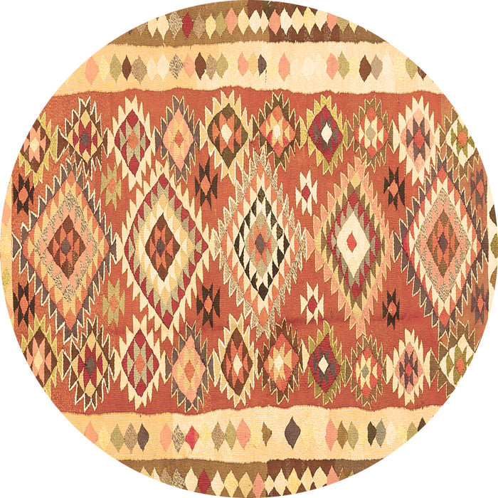 Round Oriental Brown Traditional Rug, con2956brn