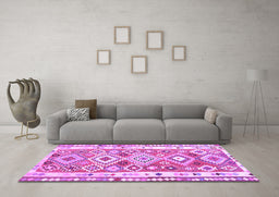 Machine Washable Oriental Purple Traditional Area Rugs in a Living Room, wshcon2956pur