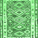 Square Machine Washable Oriental Emerald Green Traditional Area Rugs, wshcon2956emgrn