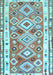 Machine Washable Oriental Light Blue Traditional Rug, wshcon2956lblu