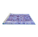 Sideview of Machine Washable Oriental Blue Traditional Rug, wshcon2956blu