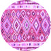 Round Oriental Purple Traditional Rug, con2956pur