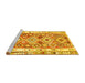 Sideview of Machine Washable Oriental Yellow Traditional Rug, wshcon2956yw