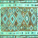 Square Oriental Turquoise Traditional Rug, con2956turq