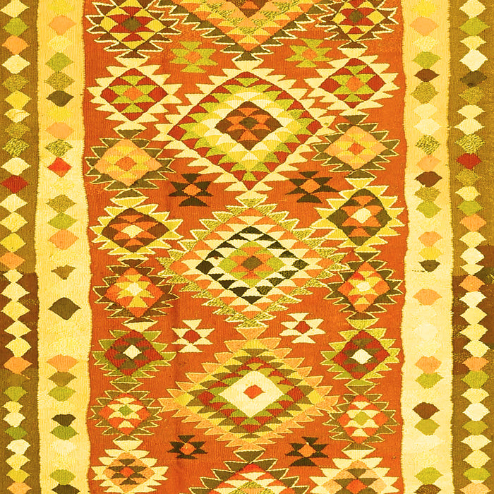 Machine Washable Oriental Yellow Traditional Rug, wshcon2956yw