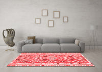 Machine Washable Oriental Red Traditional Rug, wshcon2956red