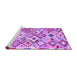 Sideview of Machine Washable Southwestern Purple Country Area Rugs, wshcon2957pur