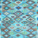 Square Southwestern Light Blue Country Rug, con2957lblu