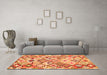 Machine Washable Southwestern Orange Country Area Rugs in a Living Room, wshcon2957org