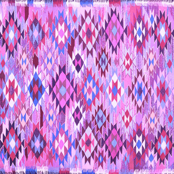 Square Machine Washable Southwestern Purple Country Area Rugs, wshcon2957pur