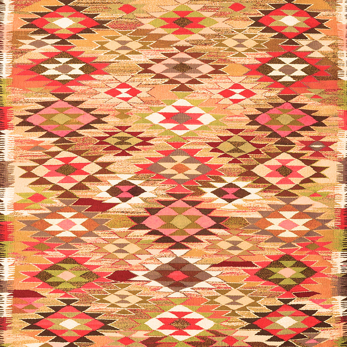 Round Machine Washable Southwestern Orange Country Area Rugs, wshcon2957org