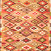 Round Machine Washable Southwestern Orange Country Area Rugs, wshcon2957org