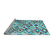 Sideview of Machine Washable Southwestern Light Blue Country Rug, wshcon2957lblu