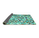 Sideview of Southwestern Turquoise Country Rug, con2957turq