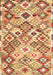 Machine Washable Southwestern Brown Country Rug, wshcon2957brn