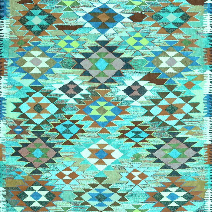 Southwestern Turquoise Country Rug, con2957turq