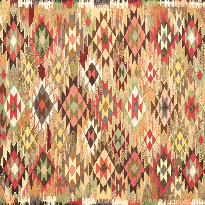 Square Southwestern Brown Country Rug, con2957brn