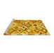 Sideview of Machine Washable Southwestern Yellow Country Rug, wshcon2957yw