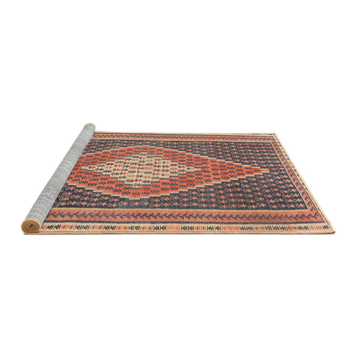 Serging Thickness of Machine Washable Contemporary Chestnut Brown Rug, wshcon2958