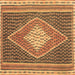 Square Abstract Brown Contemporary Rug, con2958brn