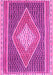 Machine Washable Abstract Pink Contemporary Rug, wshcon2958pnk