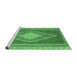 Sideview of Machine Washable Abstract Emerald Green Contemporary Area Rugs, wshcon2958emgrn